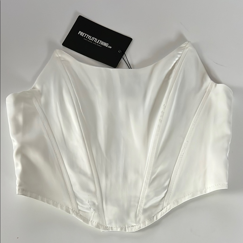 PrettyLittleThing White Corset Top